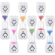 [아마존베스트]Dokpav Pack of 6 Colourful Hourglass Hourglass Game 2 min / 3 min, Kitchen Timer, Smiley Teeth Brushing Hourglass Small for Children, Sand Clock Sand Watches Egg Timer Short Timer