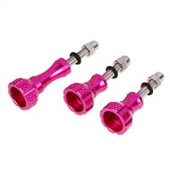 Hooshion 3 Pack Aluminum Thumbscrew with Cap Thumb Screw Set Stainless for GoPro Camera Accessories Monopod Handhold Stick Mount/Windshield Suction Tripod Mount Screw Adapter (Pink