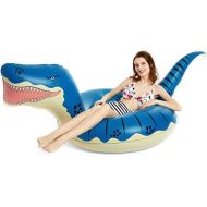 Jasonwell Inflatable Dinosaur Pool Float Tube for Boys Girls T-Rex Floatie Summer Beach Swimming Pool Inflatables T-Rex Ride on Party Pool Toys Raft Lounge Kids Adults Tyrannosauru
