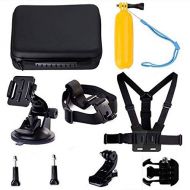 Navitech 9 in 1 Action Camera Accessory Combo Kit and Rugged Grey Storage Case Compatible with The GoPro Fusion