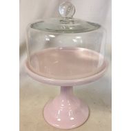 Rosso Glass Plain & Simple Bakery Cake Plate Stand with Cake Dome - Mosser Glass (6, Crown Tuscan)
