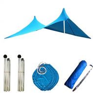 ZJDU Beach Tent Shade,Upgraded Large Sun Shade Canopy 300×280×200CM,UPF50 UV Protection Sun Shelter,with 4 Sandbag and 2 Support Rods, for The Beach,Camping and Outdoors Activities