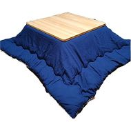 Yuansr Kotatsu Table with Heater and Blanket Japanese Kotatsu,Table with Quilt Floor Mats and Heating Stove,can Be Used On Tatami Mats,Solid Wood Square (Color : Blue, Size : 7575c
