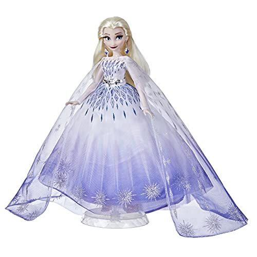 디즈니 Disney Princess Style Series Holiday Elsa Doll, Fashion Doll Accessories, Collector Toy for Kids 6 and Up , White