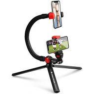 [아마존베스트]Fotopro Mobile Phone Tripod Flexible GoPro Handle, Gooseneck Selfie Stick Monopod Pole, Smartphone Tripod for Camera GoPro Action Cam, with Two 1/4 Universal Thread Connection