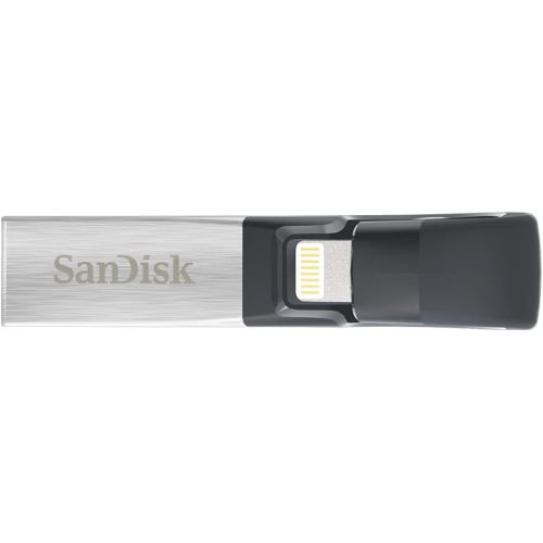 샌디스크 SanDisk iXpand Flash Drive 128GB for iPhone and iPad, Black/Silver, (SDIX30C-128G-GN6NE)