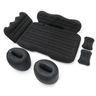 LXUXZ PVC Flocking Car Inflatable Bed Set Detachable Air Cushion Sleep Rest Mattress (Color : Black)