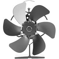 SHQIN Wood Stove Fan Stove Fan Without Electricity,Low Noise,for Fireplace &Stove,Heat Operated,6 Blades,Chimney Fan,Black for Home Heating (Color : Black)