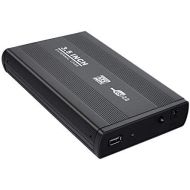 KuWFi 3.5 inch HDD External Case USB 3.0/USB 2.0 to SATA External 3.5 Hard Drive Enclosure Disk for 3.5 SATA HDD External Storage Box with Aluminum Case (USB2.0-Black)