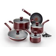 T-fal C514SE Excite Nonstick Thermo-Spot Dishwasher Safe Oven Safe PFOA Free Cookware Set, 14-Piece, Red