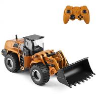 GoolRC WLtoys XKS 14800 RC Bulldozer, 1/14 Scale 2.4Ghz Electric Remote Control Bulldozer, RC Construction Vehicle Toy Metal Shovel Loader Tractor with LED Lights and Sound, RC Car