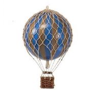 Authentic Models Holiday Hot Air Balloon Decoration (7, Gold and Blue)