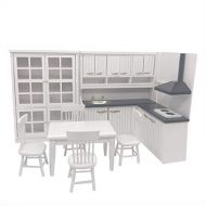 HMANE Miniature Dollhouse Kitchen Furniture Model for 1/12 Doll House Wooden Kitchen Modern Kitchen Set Furniture and Accessories