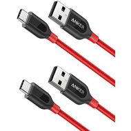 USB Type C Cable, Anker [2-Pack 6ft] Powerline+ USB-C to USB-A, Double-Braided Nylon Fast Charging Cable, for Samsung Galaxy S10/ S9 / S9+ / S8 / S8+, Sony XZ, LG V20 / G5 / G6, Xi