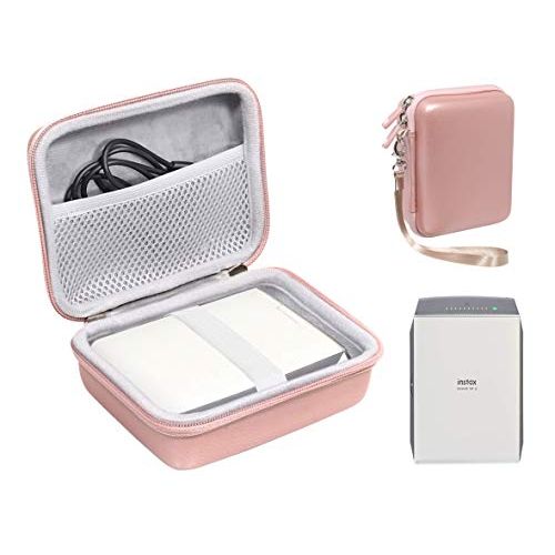  Protective Case for Fujifilm INSTAX Share SP-2 Smart Phone Printer by WGear, Mesh Pocket for Cable and Printing Paper (Matte Rose Gold)