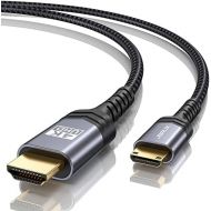 Mini HDMI to HDMI Cable 6FT, JSAUX [Aluminum Shell, Braided] High Speed 4K 60Hz HDMI 2.0 Cord, Compatible with Camera, Camcorder, Tablet and Graphics/Video Card, Laptop, Raspberry
