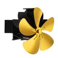 LYNLYN 7.1inch Wall Mounted 5 Blade Heat Powered Stove Fan Log Wood Burner Eco Friendly Quiet Fan Home Efficient Heat Distribute Liyannan (Color : Gold)