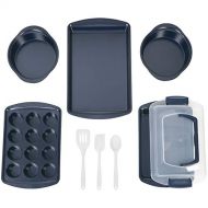 Wilton Non-Stick Diamond-Infused Navy Blue Baking Set with Utensils, 9-Piece: Kitchen & Dining