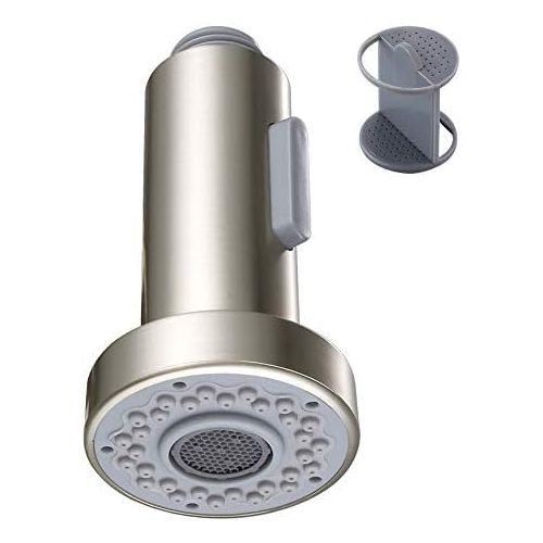  Kitchen Faucet Sprayer Head, Angle Simple Pull Out Sink Faucet Spray Head Nozzle Kitchen Pull Down Faucet Nozzle Spout Replacement Part 2 Functions, Brushed Nickel