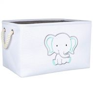 [아마존베스트]APPLE PIE ORDER Storage Basket with Embroidery, Foldable Animal Toy Storage Bins/Cube/Box/Organizer for Kids, Boys and Girls Room, Baby & Nursery. (Elephant)