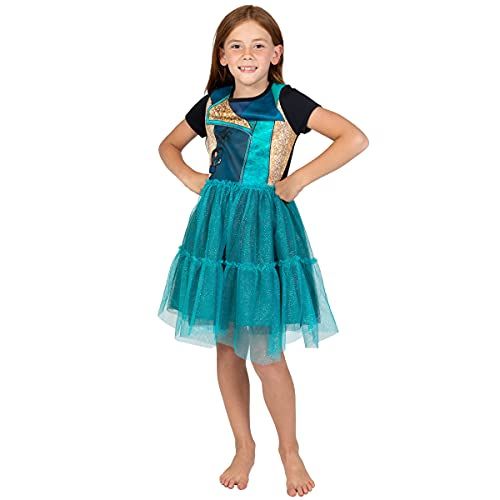 디즈니 Disney Descendants Uma Girls Tulle Costume Short Sleeve Dress