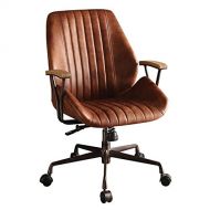 BOWERY HILL Bowery Hill Leather Swivel Office Chair in Cocoa