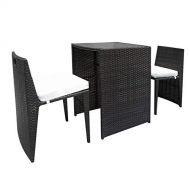 ZOFFYAL 3 Pieces Patio Furniture Set Outdoor Wicker Patio Furniture Sets Modern Bistro Set Rattan Chair Conversation Sets with Coffee Table