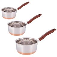 PRC Online Retail Stainless steel sauce pan set of 3 with copper bottom- Multipurpose Use for Home Kitchen or Restaurant