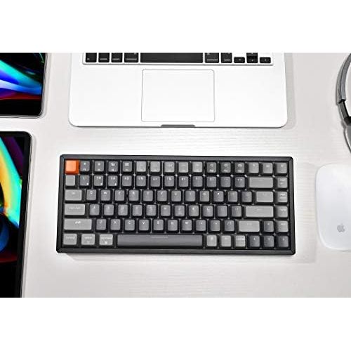  [아마존베스트]Keychron K2 Wireless Bluetooth/USB Wired Gaming Mechanical Keyboard, Compact 84 Keys RGB LED Backlit N-Key Rollover Aluminum Frame for Mac Windows, Gateron Brown Switch, Version 2