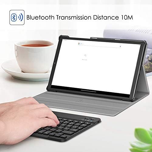  [아마존베스트]Fintie Keyboard Case for Lenovo Tab M10 FHD Plus/Smart Tab M10 FHD Plus 10.3 Inch TB-X606, Slim Protective Case with Magnetic Removable German QWERTZ Bluetooth Keyboard, Black