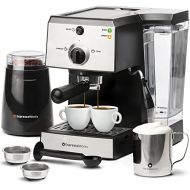EspressoWorks Espresso Machine & Cappuccino Maker with Milk Steamer- 15 Bar Pump, 7 Pc All-In-One Barista Bundle Set w/ Built-in Frother (Inc: Coffee Bean Grinder, Milk Frothing Cup, Tamper & 2