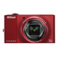 Nikon Coolpix S8000 14.2 MP Digital Camera with 10x Optical Vibration Reduction (VR) Zoom and 3.0-Inch LCD (Red)
