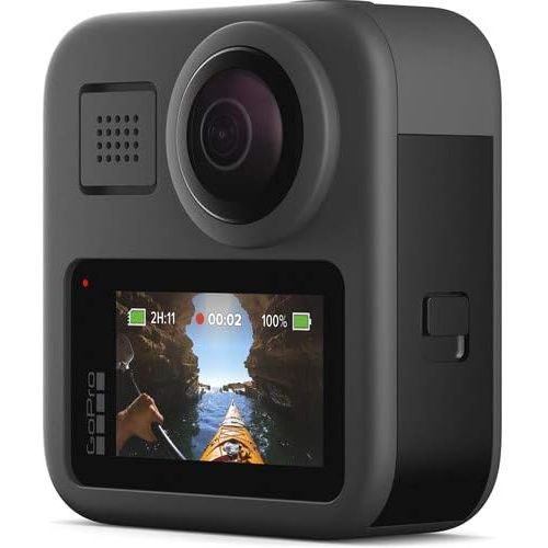 고프로 GoPro MAX 360 Action Camera Deluxe Bundle Includes: SanDisk Extreme 128GB microSDXC Memory Card + Underwater LED Light + Carrying Case, and More