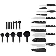 Farberware Triple Riveted Soft Grip Knife Set with Blade Covers and Gadgets, 23 Piece, Black