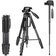 Neewer Portable Aluminum Alloy Camera 2-in-1 Tripod Monopod Max. 70/177 cm with 3-Way Swivel Pan Head and Carrying Bag for DSLR,DV Video Camcorder