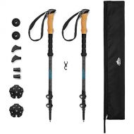 Cascade Mountain Tech Trekking Poles - Carbon Fiber Strong Adjustable Hiking or Walking Sticks - Lightweight Quick Adjust Locks