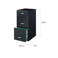 Office Design Office Desk 18 Inch File Cabinet with Lock. Multifunctional Metal 3 Drawer Organizer W Filing Spaces. Black Storage for Home and Work for Accessory and Personal Document