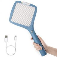 mafiti Electric Fly Swatter Rechargeable Mosquito Zapper Bug Zapper Racket Fly Killer Indoor Outdoor Light Camping Accessories (Blue)