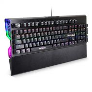 ENHANCE Pathogen Optical Blue Switch Mechanical Keyboard - Gaming Keyboard with Super Fast 0.2ms Response, Water & Dust Resistant, NKRO & Anti-Ghosting, Removable Wrist Rest, Rainb