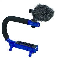 Cam Caddie Scorpion Jr Camera Stabilizer with VEYDA Universal Video Shotgun Microphone Bundle - Blue