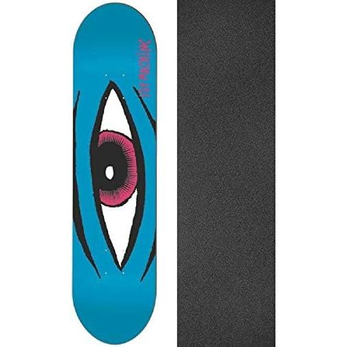  Toy Machine Skateboards Sect Eye Blue Skateboard Deck - 7.87 x 31.125 with Black Magic Black Griptape - Bundle of 2 Items