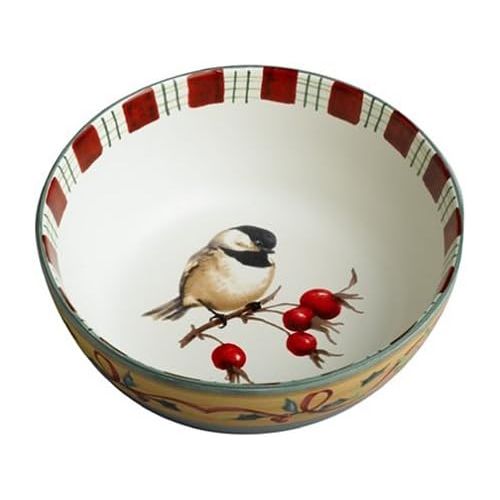 레녹스 Lenox Winter Greetings Everyday Stoneware Chickadee All Purpose Bowl