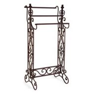 Imax IMAX 7781 Narrow Quilt Rack  Three Bar Wrought Iron Stand, Floor Display Stand for Living Room, Bathroom, Compact Towel Rail. Home Decor Accessories