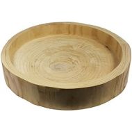Spetebo Wooden Decorative Bowl Tree Disc Diameter 33 cm Table Decoration Fruit Bowl Wooden Bowl