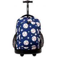 J World New York Kids Sunny Rolling Backpack Adults, Base Ball, One Size