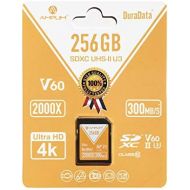 Amplim 256GB V60 UHS-II SD SDXC Card, 300MB/S 2000X Lightning Speed Performance, Extreme Read, U3 Secure Digital Memory Storage for Professional Photographer and Videographer