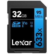 Lexar Professional 633x 32GB SDHC UHS-I Card, Up To 95MB/s Read, for Mid-Range DSLR, HD Camcorder, 3D Cameras, LSD32GCB1NL633 (Product Label May Vary)