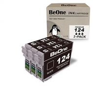 BeOne Remanufactured Ink Cartridge Replacement for Epson 124 T124 Black 3-Pack to Use with Workforce 435 320 323 325 Stylus NX420 NX430 NX230 NX330 NX125 NX127 NX130 Printer