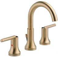 Delta Faucet Trinsic Widespread Bathroom Faucet 3 Hole, Gold Bathroom Faucet, Diamond Seal Technology, Metal Drain Assembly, Champagne Bronze 3559-CZMPU-DST