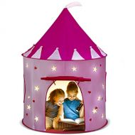 [아마존베스트]Play22 Play Tent Princess Castle Pink - Kids Tent Features Glow in The Dark Stars - Portable Kids Play Tent - Kids Pop Up Tent Foldable Into A Carrying Bag - Indoor and Outdoor Use